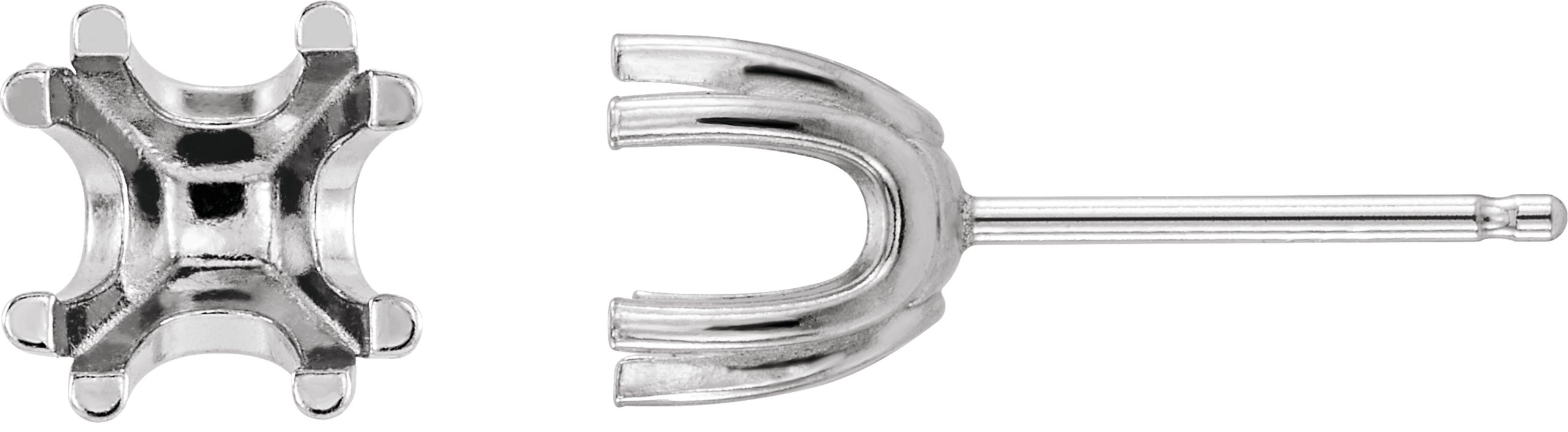 Square U-Prong Stud Earrings