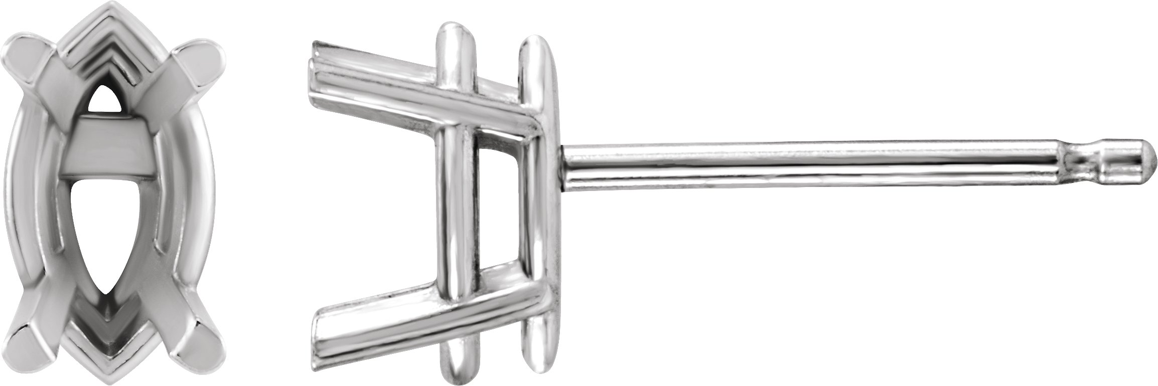 Marquise 4-Prong Lightweight Stud Earrings
