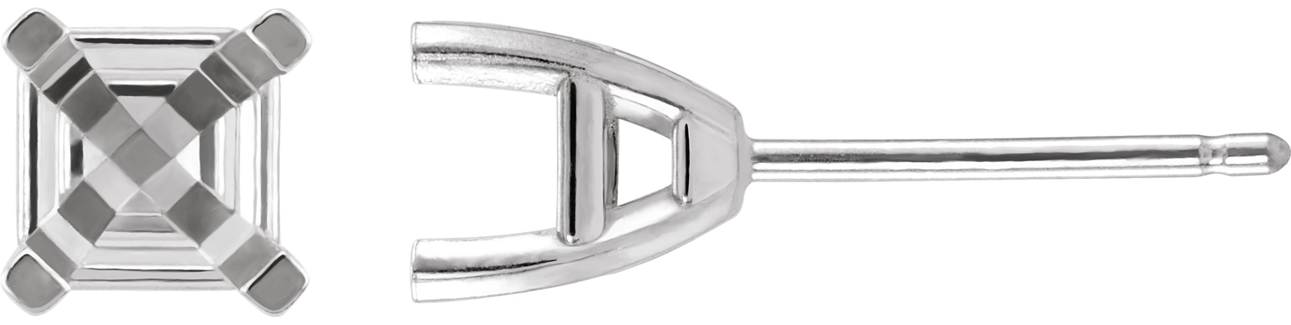 Asscher 4-Prong Stud Earrings