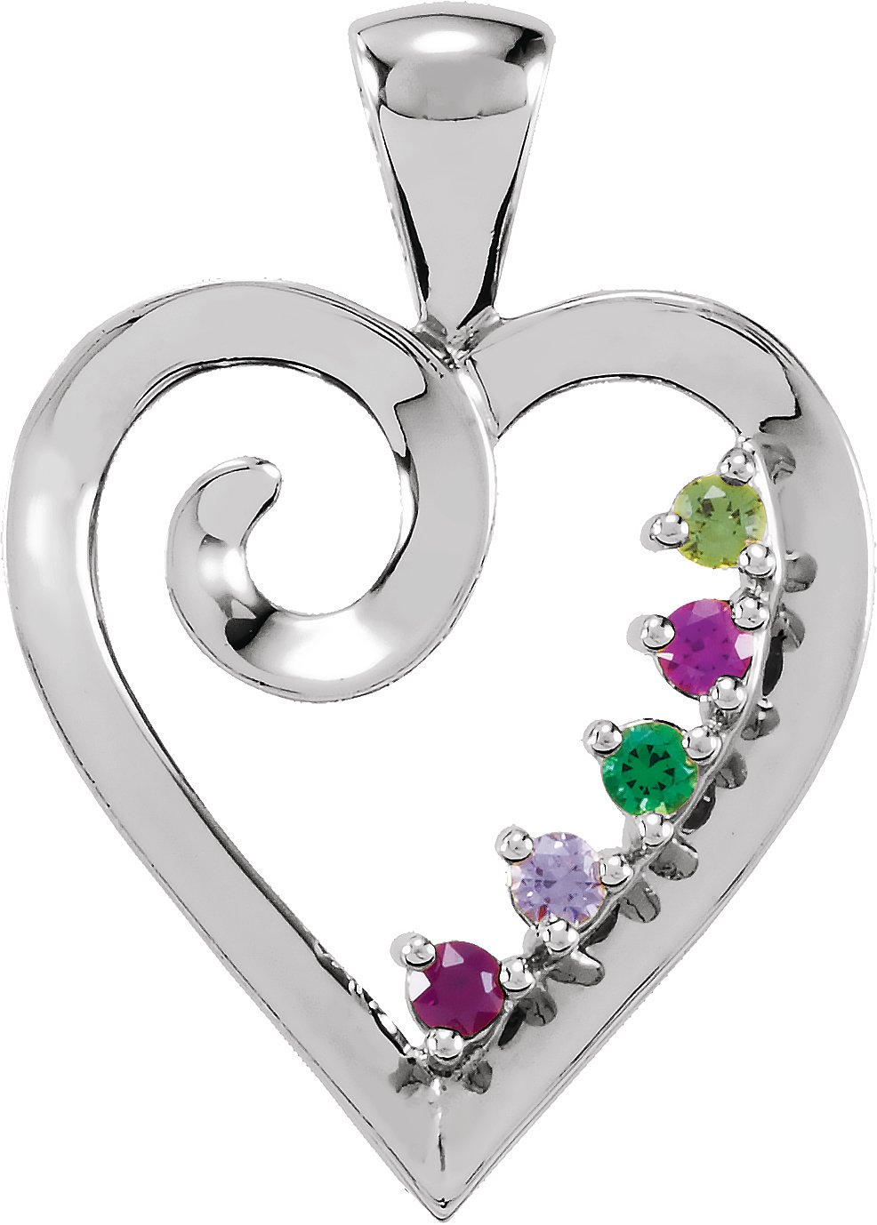 Family Heart Necklace or Pendant
