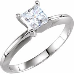 Square 4-Prong Heavy Shank Solitaire Ring Mounting
