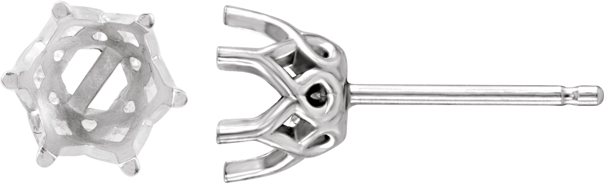 Round 6-Prong Crown Stud Earrings