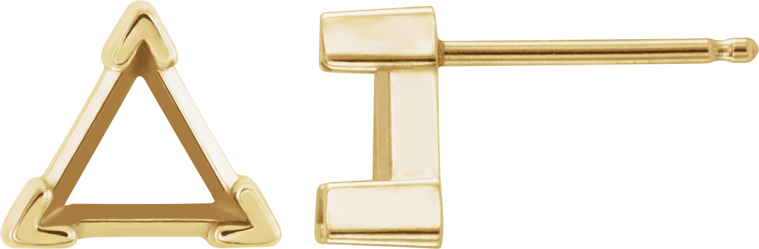 Triangle 3-Prong V-End Earrings
