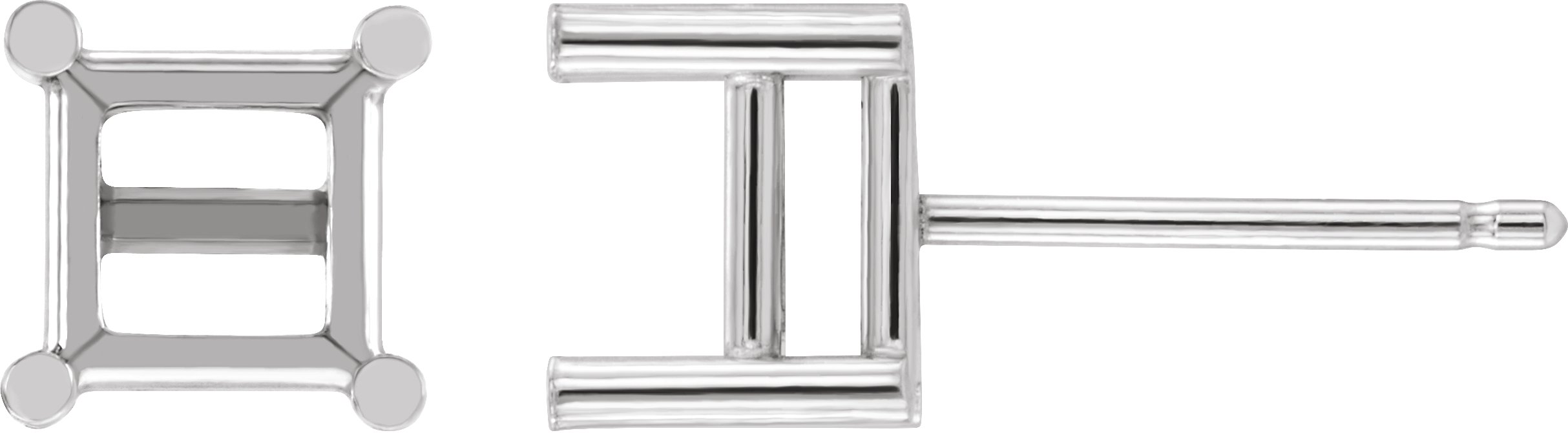 Square 4-Prong Stud Earrings