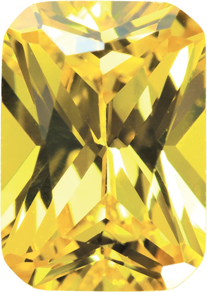 10x8 mm Radiant Faceted Yellow Cubic Zirconia