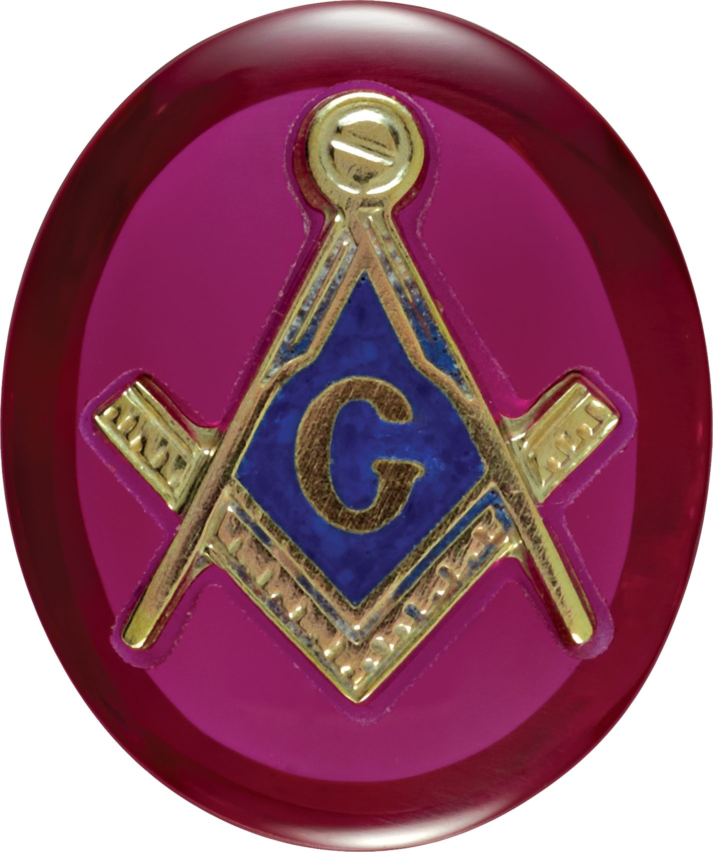 Oval Red Masonic