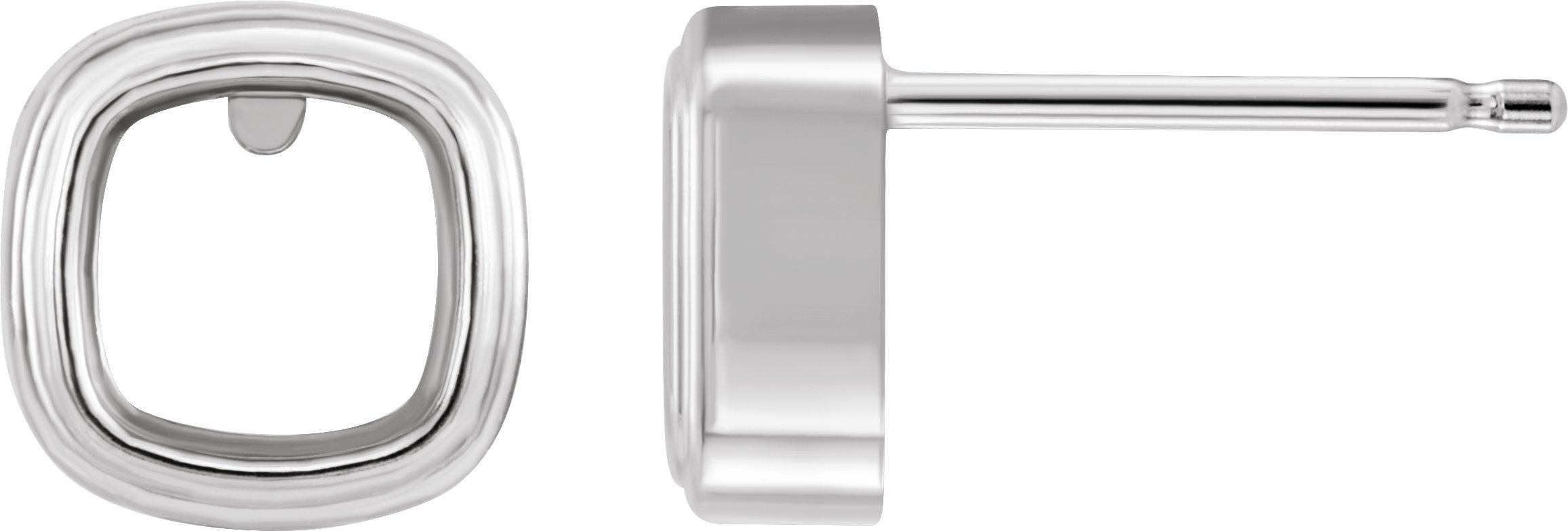 Cushion Bezel-Set Earrings