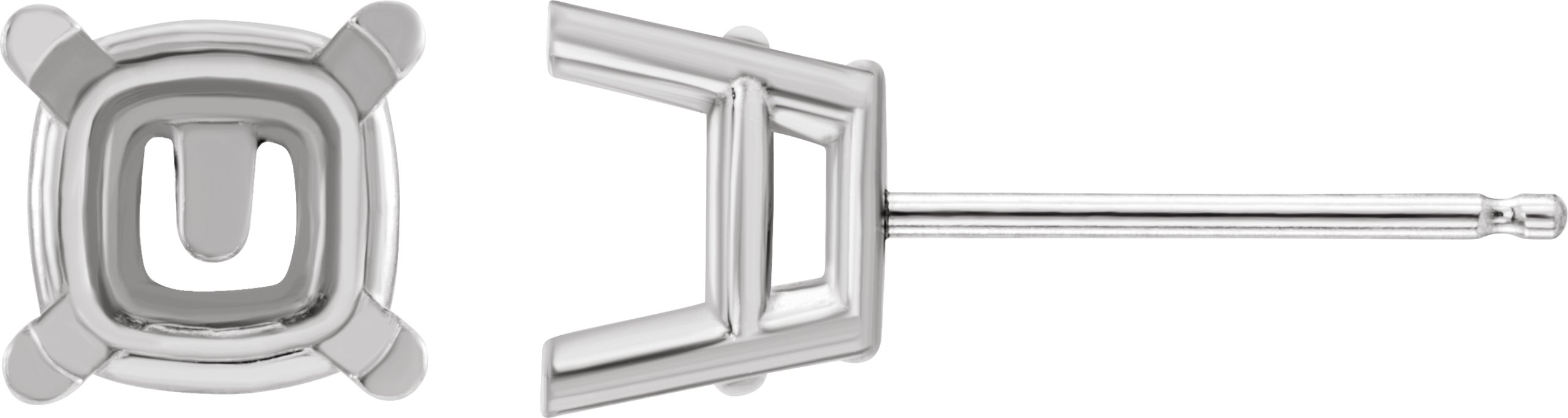 Cushion 4-Prong Stud Earrings