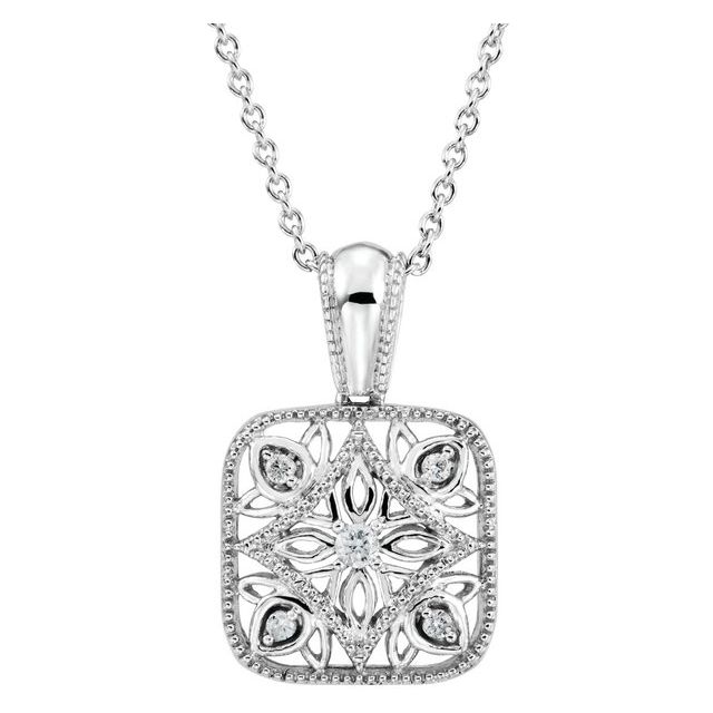 Sterling Silver .05 CTW Diamond Accented 18