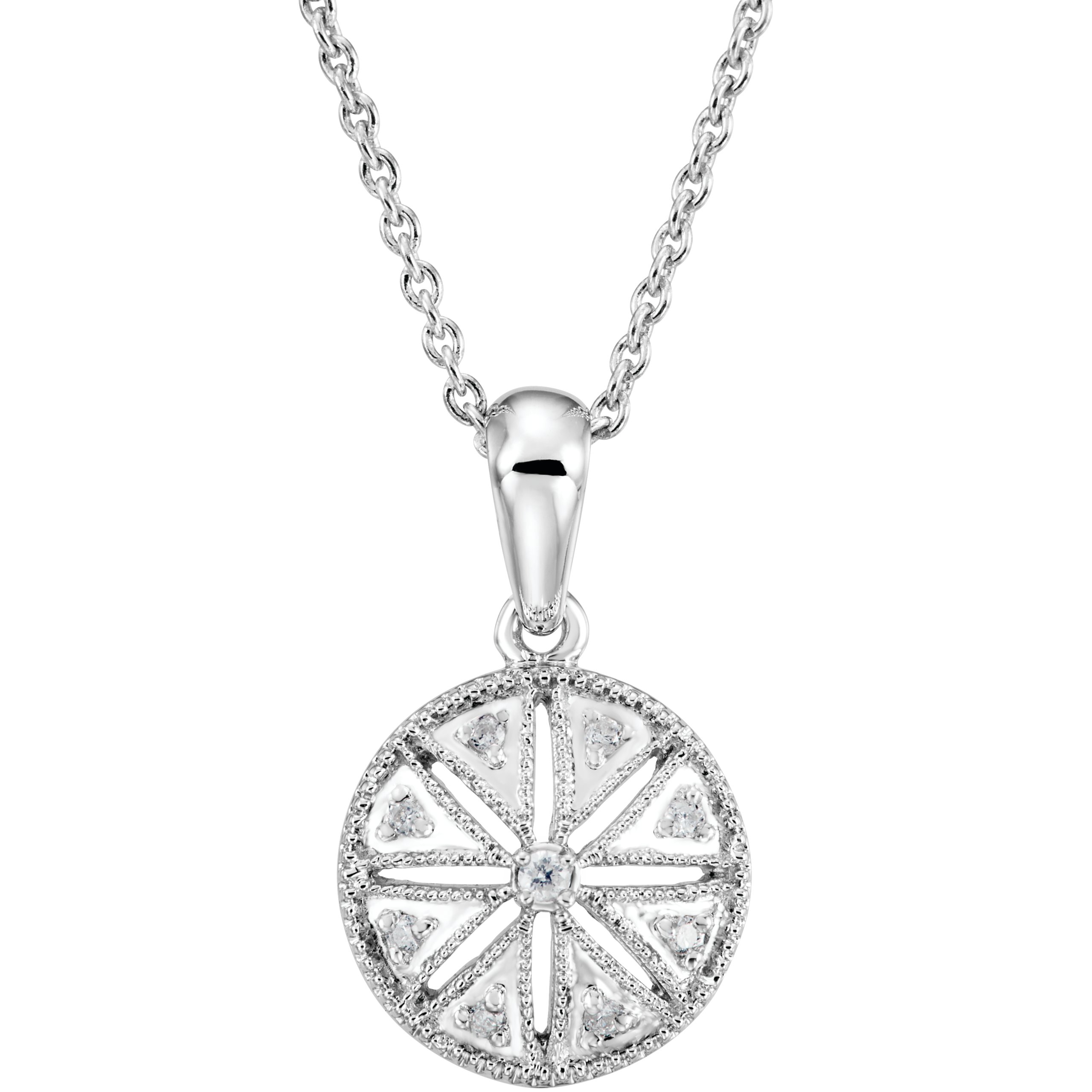 Sterling Silver .05 CTW Diamond 18 inch Necklace Ref. 2994814