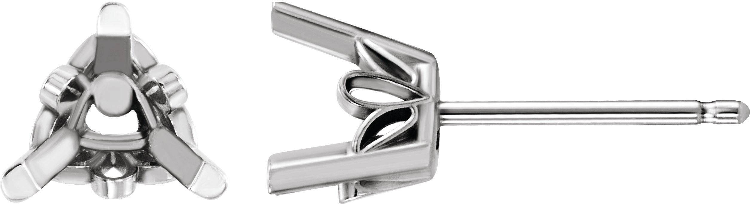 Trillion 3-Prong Scroll Setting® Stud Earrings