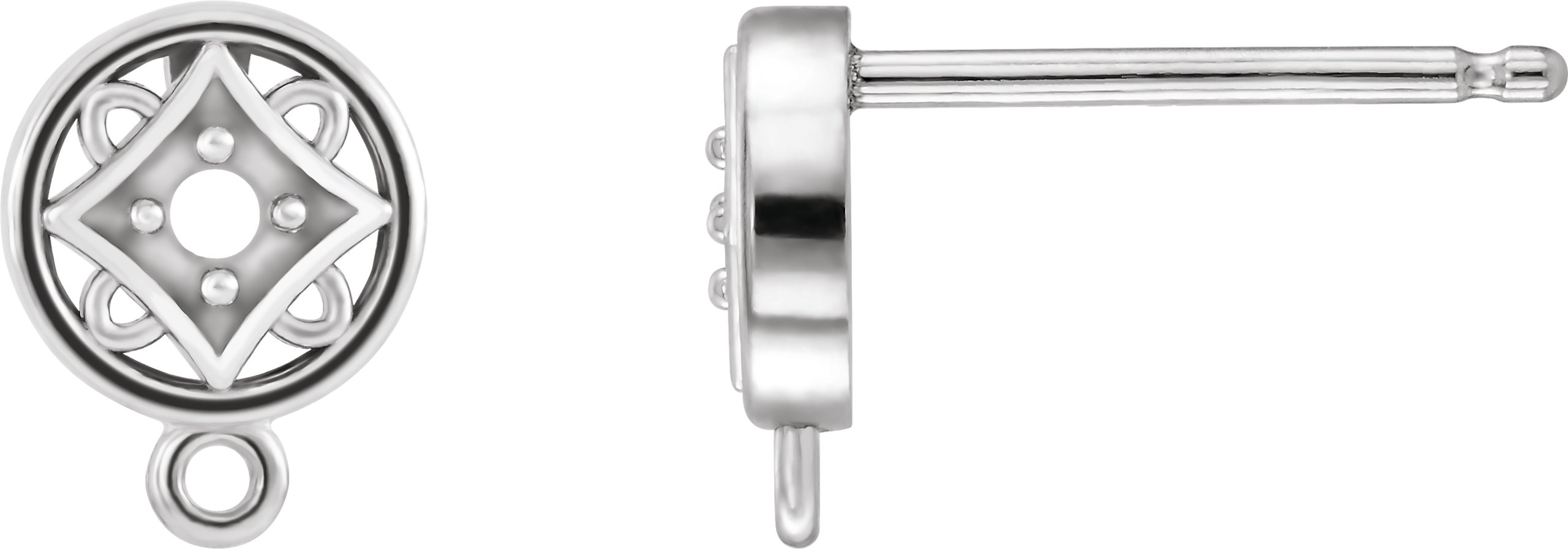 Round 4-Prong Earring Top