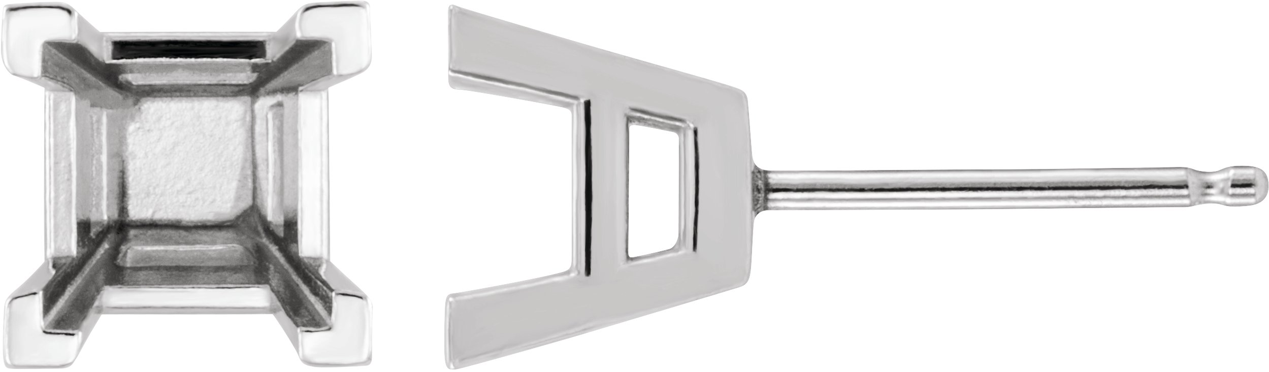 Square V-Prong Stud Earrings