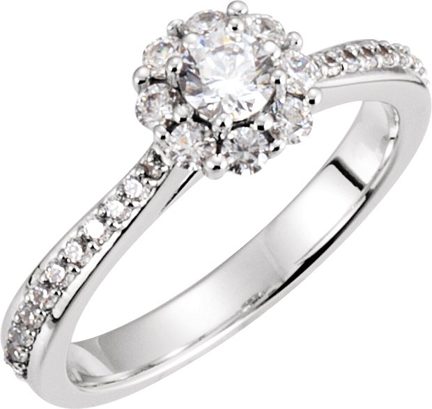 9-Stone Cluster Engagement Ring Mounting or Band Mounting