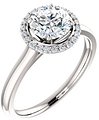 14K White 6.5 mm Round .08 CTW Natural Diamond Semi-Set Engagement Ring
