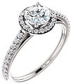 14K White 5.8 mm Round 1/4 CTW Natural Diamond Semi-Set Engagement Ring