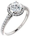 14K White 6.5 mm Round 1/4 CTW Natural Diamond Semi-Set Engagement Ring