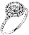 14K White 4.8 mm Round 3/8 CTW Natural Diamond Semi-Set Engagement Ring  