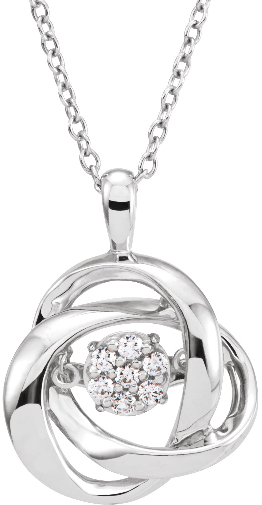 Sterling Silver .10 CTW Diamond Mystara 18 inch Necklace Ref. 11533597