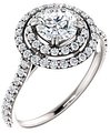 14K White 5.8 mm Round 1/2 CTW Diamond Semi-Set Engagement Ring  