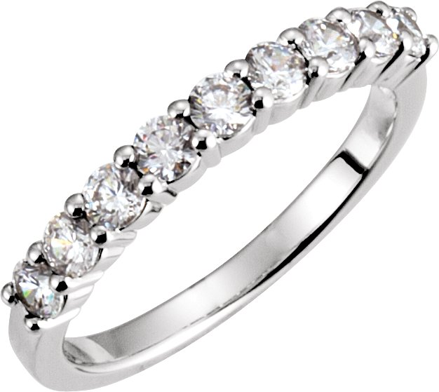 14K White 5/8 CTW Natural Diamond Anniversary Band