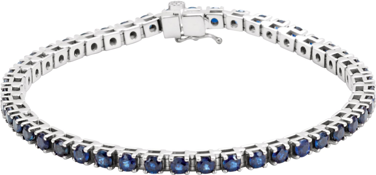 14K White Blue Sapphire Line 7 inch Bracelet Ref. 11376617