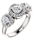 14K White 5.2 mm Round 3/4 CTW Natural Diamond Semi-Set Engagement Ring