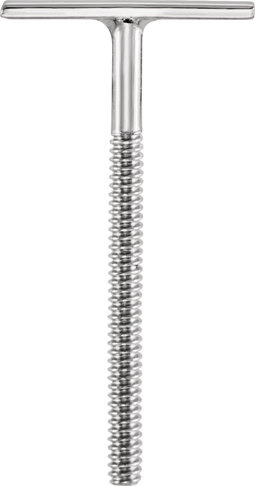 14K White 6 mm T-Bar .032