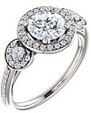 14K White 6.5 mm Round 1/3 CTW Natural Diamond Semi-Set Engagement Ring