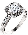 14K White 5.5x5.5 mm Square 1/10 CTW Natural Diamond Semi-Set Engagement Ring