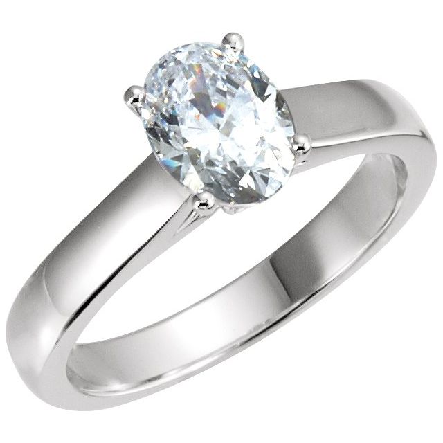 10K White 1/2 CTW Natural Diamond Engagement Ring  