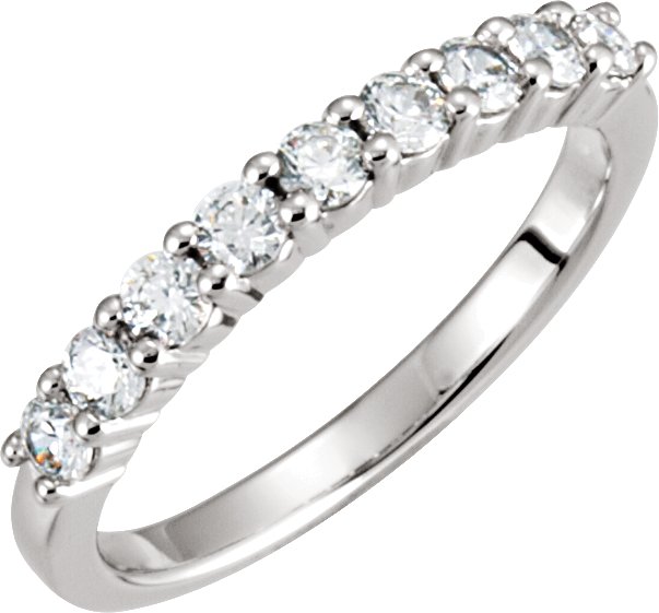 14K White 1/2 CTW Lab-Grown Diamond Anniversary Band