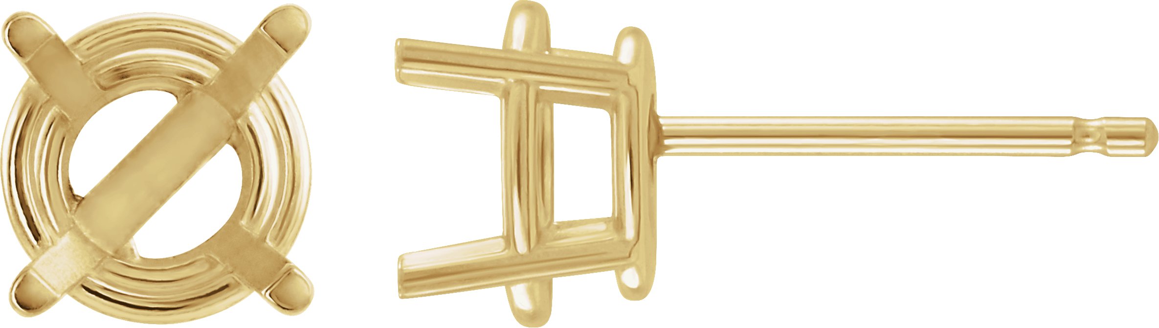 Round 4-Prong Ultra-Lightweight Stud Earring