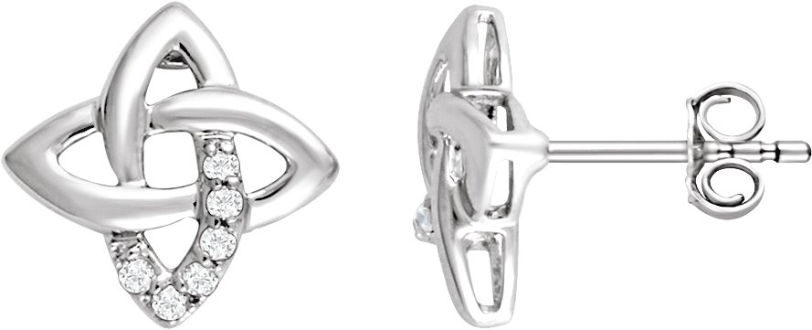 1/8 CTW Natural Diamond Earrings With Backs – Sterling Silver