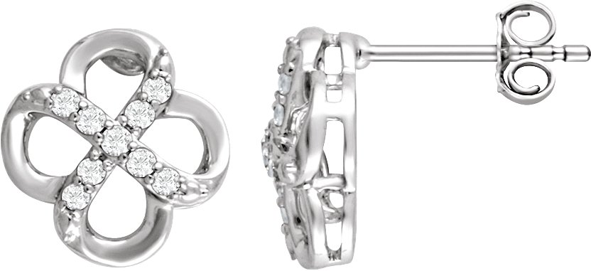 Sterling Silver 1/6 CTW Diamond Earrings