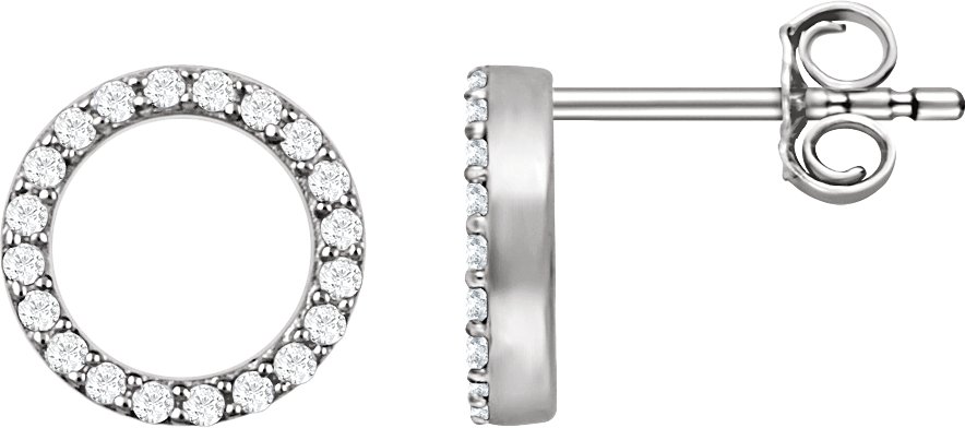 14K White 1/5 CTW Natural Diamond Circle Earrings