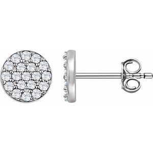 14K White 1/3 CTW Diamond Cluster Earrings | Stuller