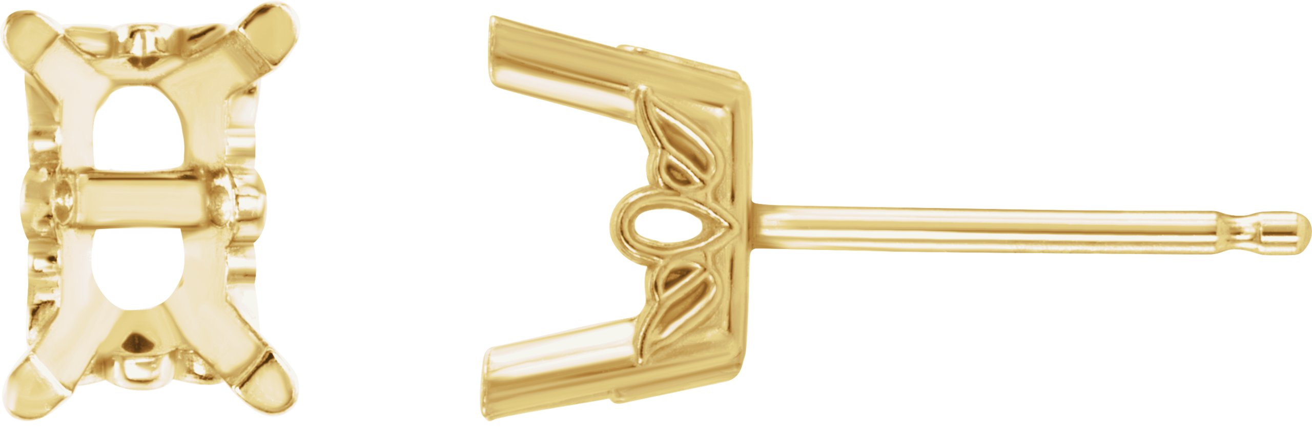 Emerald 4-Prong Scroll Setting® Stud Earrings