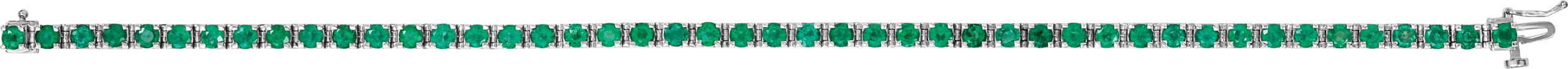 14K White Lab-Grown Emerald Line 7 Bracelet