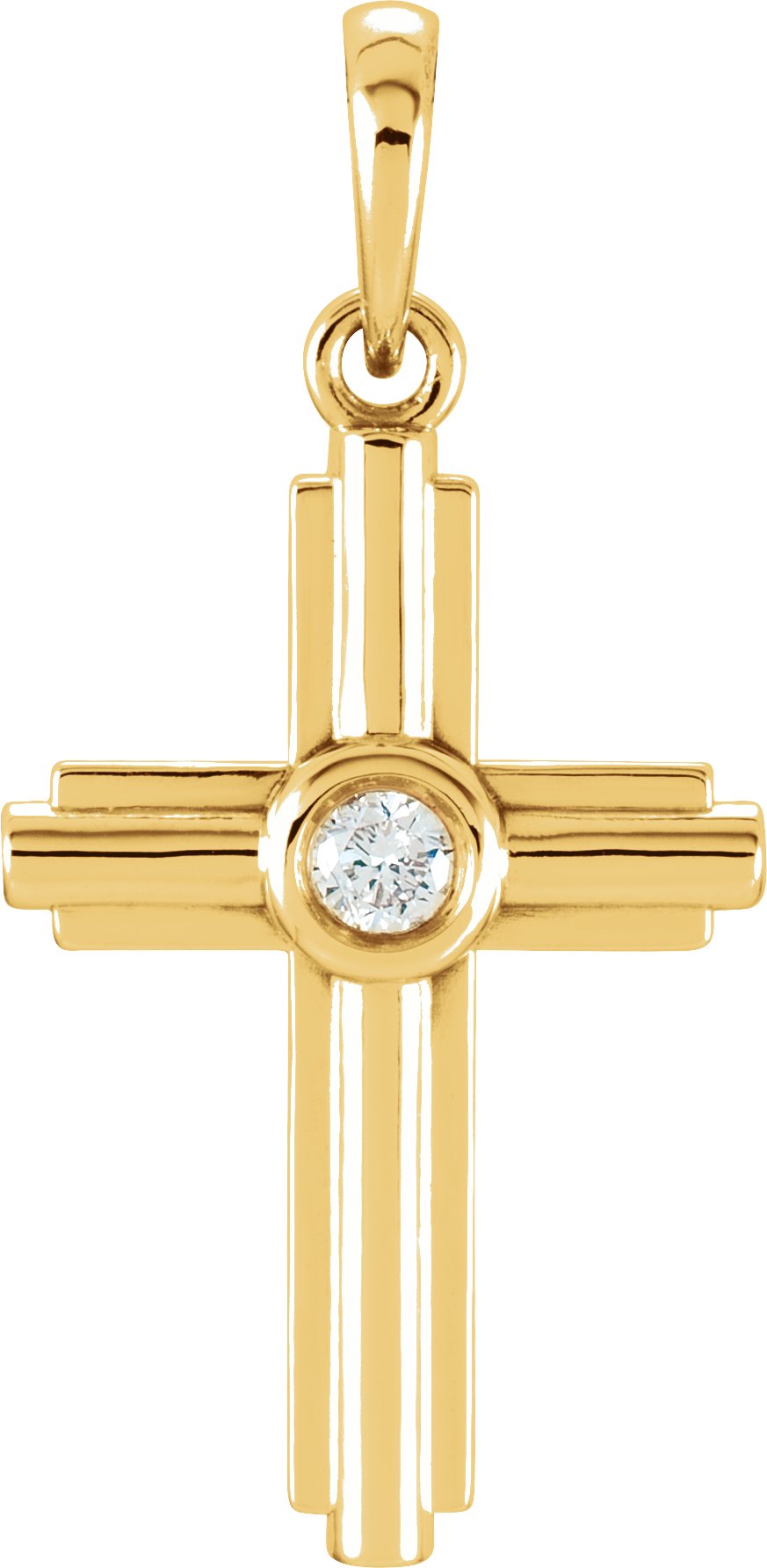 14K Yellow .06 CTW Diamond Cross Pendant Ref. 11137141