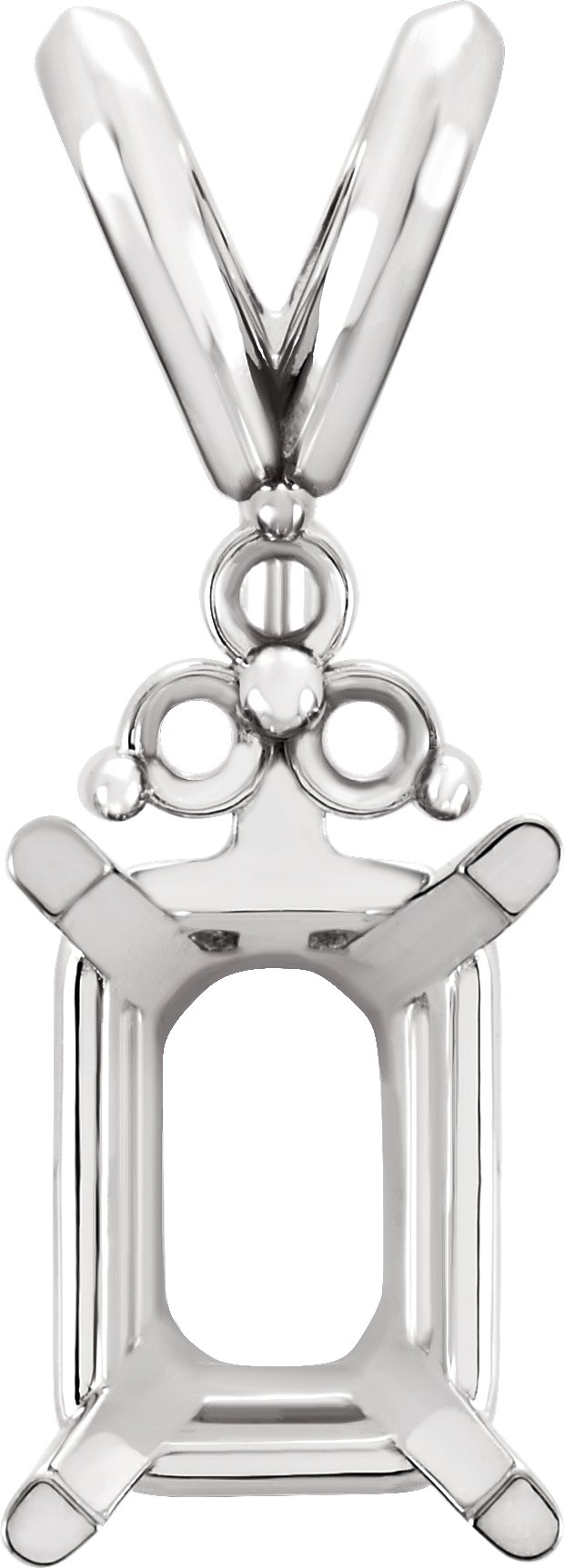 Emerald 4-Prong Accented Pendant