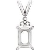 Emerald 4-Prong Accented Pendant 