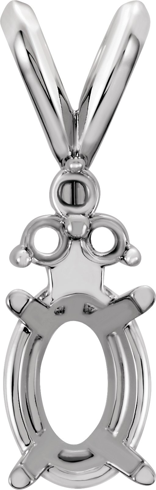 Oval 4-Prong Accented Pendant