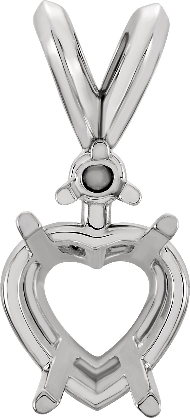 Heart 4-Prong Accented Pendant