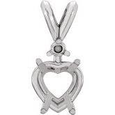 Heart 4-Prong Accented Pendant