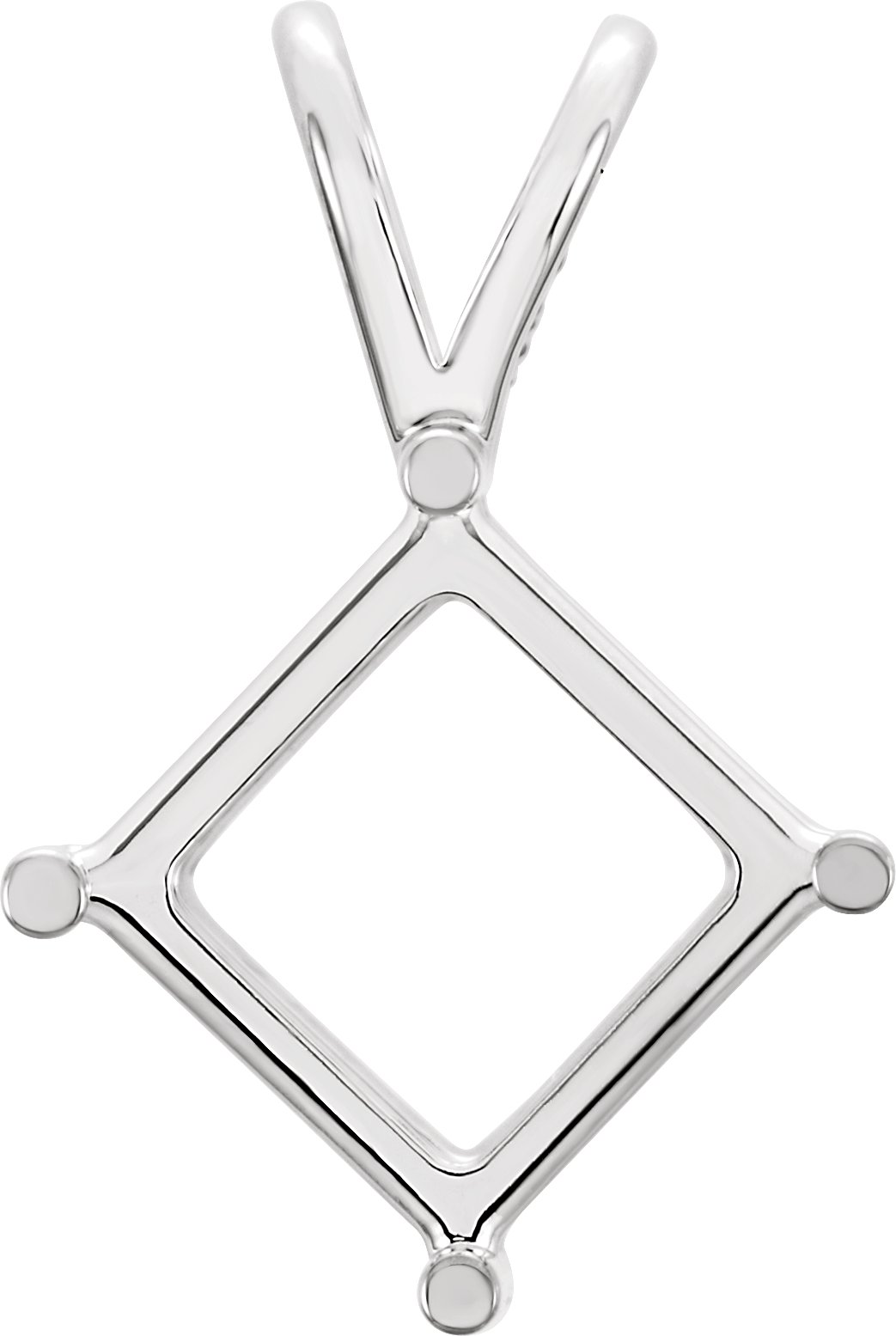 Square 4-Prong Basket Pendant