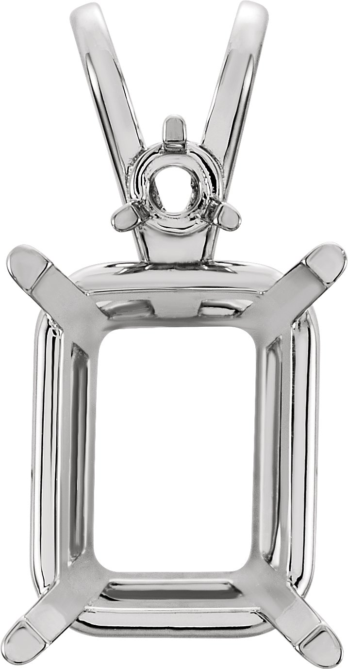Emerald 4-Prong Accented Pendant