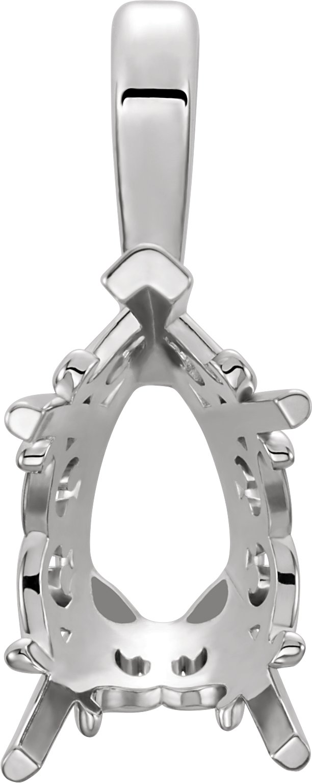Pear 5-Prong V-End Scroll Pendant