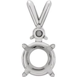 Round Accented 4-Prong Pendant Mounting