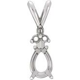 Pear 4-Prong Accented Pendant